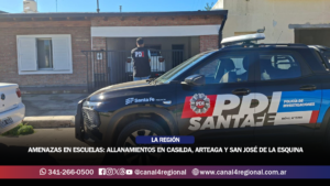 AMENAZAS EN ESCUELAS: ALLANAMIENTOS EN CASILDA, ARTEAGA Y SAN JOSÉ DE LA ESQUINA CON MENORES IDENTIFICADOS