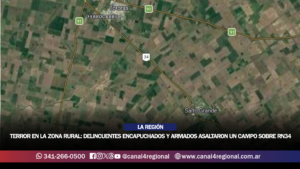 TERROR EN LA ZONA RURAL: DELINCUENTES ENCAPUCHADOS Y ARMADOS ASALTARON UN CAMPO SOBRE LA RUTA 34