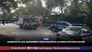 PRINCIPIO DE INCENDIO EN UN LOCAL GASTRONÓMICO DE FUNES: RÁPIDA REACCIÓN DE LOS DUEÑOS EVITÓ DAÑOS MAYORES