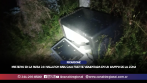 MISTERIO EN LA RUTA 34: HALLARON UNA CAJA FUERTE VIOLENTADA EN UN CAMPO DE LA ZONA DE RICARDONE