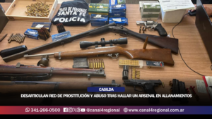 CASILDA: DESARTICULAN RED DE PROSTITUCIÓN Y ABUSO TRAS HALLAR UN ARSENAL EN ALLANAMIENTOS