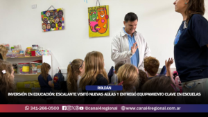 INVERSIÓN EN EDUCACIÓN: ESCALANTE VISITÓ LAS NUEVAS AULAS Y ENTREGÓ EQUIPAMIENTO CLAVE EN ESCUELAS DE ROLDÁN