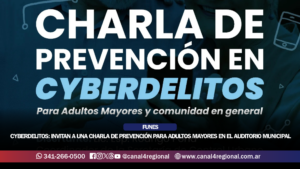 CYBERDELITOS: INVITAN A UNA CHARLA DE PREVENCIÓN PARA ADULTOS MAYORES EN EL AUDITORIO MUNICIPAL