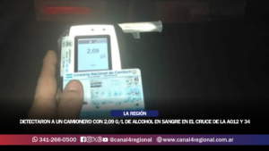 PELIGRO AL VOLANTE: DETECTARON A UN CAMIONERO CON 2,09 G/L DE ALCOHOL EN SANGRE EN EL CRUCE DE LAS RUTAS A012 Y 34
