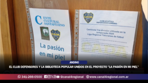 ANDINO: EL CLUB DEFENSORES Y LA BIBLIOTECA «MARÍA LAGOMARSINO» UNIDOS EN «LA PASIÓN EN MI PIEL»