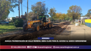 AVANZA PAVIMENTACIÓN DE CALLE MORENO, OBRA CLAVE PARA EL ACCESO AL SAMCO SERODINENSE