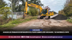 RUTA 9: AVANZAN LOS TRABAJOS DE REPARACIÓN EN EL PUENTE SOBRE EL RÍO CARCARAÑÁ, PERO SE MANTIENE EL CORTE TOTAL