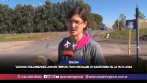 VECINOS ROLDANENSES JUNTAN FIRMAS PARA INSTALAR UN SEMÁFORO EN LA RUTA A012