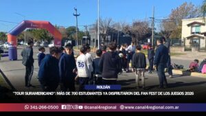 EL «TOUR SURAMERICANO» PASÓ POR ROLDÁN: MÁS DE 700 ESTUDIANTES DISFRUTARON DEL FAN FEST DE LOS JUEGOS 2026
