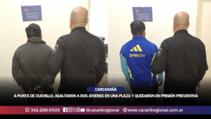 CARCARAÑÁ: A PUNTA DE CUCHILLO Y JUNTO A UN MENOR, ASALTARON A DOS JÓVENES EN UNA PLAZA Y QUEDARON EN PRISIÓN PREVENTIVA