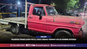 ROLDÁN: PELIGROSA PERSECUCIÓN POR EL CASCO URBANO TERMINÓ CON UN HOMBRE DETENIDO