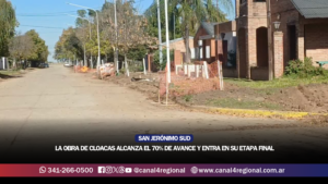 SAN JERÓNIMO SUD: LA OBRA DE CLOACAS ALCANZA EL 70% DE AVANCE Y ENTRA EN SU ETAPA FINAL