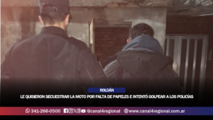 ROLDÁN: LE QUISIERON SECUESTRAR LA MOTO POR FALTA DE PAPELES E INTENTÓ GOLPEAR A LOS POLICÍAS