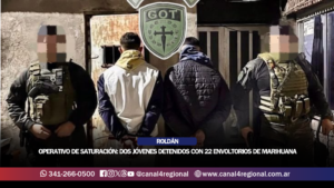 OPERATIVO DE SATURACIÓN EN ROLDÁN: DOS JÓVENES DETENIDOS CON 22 ENVOLTORIOS DE MARIHUANA