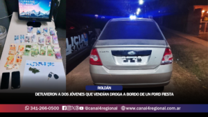 ROLDÁN: DETUVIERON A DOS JÓVENES QUE VENDÍAN DROGA A BORDO DE UN FORD FIESTA 