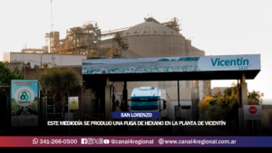 SUSTO EN SAN LORENZO: SE PRODUJO UNA FUGA DE HEXANO EN LA PLANTA DE VICENTÍN