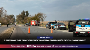 FUERTE CHOQUE EN EL «CRUCE DE BUSTINZA»: DOS HERIDOS TRAS LA COLISIÓN ENTRE UN CAMIÓN Y UN AUTO