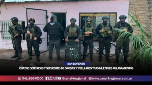 SAN LORENZO: CUATRO DETENIDOS Y SECUESTRO DE DROGAS Y CELULARES TRAS MÚLTIPLES ALLANAMIENTOS