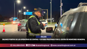 ROLDÁN: BALANCE POSITIVO DE LOS OPERATIVOS DE CONTROL Y UN ROBO FRUSTRADO POR EL CENTRO DE MONITOREO MUNICIPAL