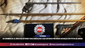 TOTORAS: UN HOMBRE DE 41 AÑOS FUE DETENIDO TRAS AMENAZAR A SUS VÍCTIMAS POR REDES SOCIALES CON FOTOS DE ARMAS