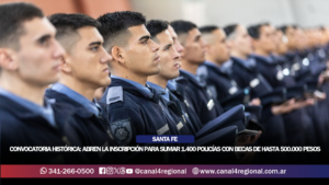 CONVOCATORIA HISTÓRICA EN SANTA FE: ABREN LA INSCRIPCIÓN PARA SUMAR 1.400 POLICÍAS CON BECAS DE HASTA 500.000 PESOS