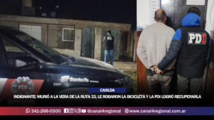INDIGNANTE: MURIÓ A LA VERA DE LA RUTA 33 EN CASILDA, LE ROBARON LA BICICLETA Y LA PDI LOGRÓ RECUPERARLA