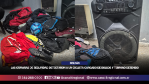 ROLDÁN: LAS CÁMARAS DE SEGURIDAD DETECTARON A UN CICLISTA CARGADO DE BOLSOS Y TERMINÓ DETENIDO