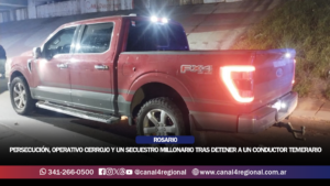 ROSARIO: PERSECUCIÓN, OPERATIVO CERROJO Y UN SECUESTRO MILLONARIO TRAS DETENER A UN CONDUCTOR TEMERARIO
