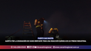 PUERTO GENERAL SAN MARTÍN: ALERTA POR LA EMANACIÓN DE HUMO IRRITANTE TRAS UNA REACCIÓN QUÍMICA EN UN PREDIO INDUSTRIAL
