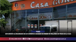 FUNES: DETUVIERON AL ENCARGADO DE UN COMERCIO ACUSADO DE ROBAR 90 MILLONES DE PESOS DE LA CAJA