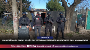 MICROTRÁFICO EN FUNES Y ROLDÁN: IDENTIFICAN A LOS DOS DETENIDOS Y REVELAN LOS ELEMENTOS SECUESTRADOS EN LOS 11 ALLANAMIENTOS