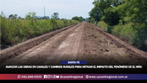 SANTA FE: AVANZAN LAS OBRAS EN CANALES Y CAMINOS RURALES PARA MITIGAR EL IMPACTO DEL FENÓMENO DE EL NIÑO