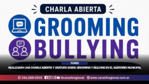FUNES: REALIZARÁN UNA CHARLA ABIERTA Y GRATUITA SOBRE GROOMING Y BULLYING EN EL AUDITORIO MUNICIPAL