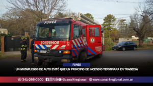FUNES: UN MATAFUEGOS DE AUTO EVITÓ QUE UN PRINCIPIO DE INCENDIO TERMINARA EN TRAGEDIA