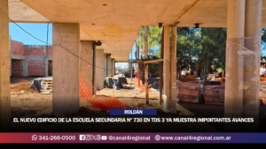 ROLDÁN: EL NUEVO EDIFICIO DE LA ESCUELA SECUNDARIA Nº 730 EN TIERRA DE SUEÑOS III YA MUESTRA IMPORTANTES AVANCES