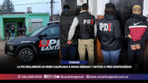 CASILDA: LA PDI ESCLARECIÓ UN ROBO CALIFICADO A MANO ARMADA Y DETUVO A TRES SOSPECHOSOS