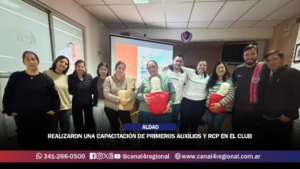 ALDAO: REALIZARON UNA CAPACITACIÓN DE PRIMEROS AUXILIOS Y RCP BÁSICO EN EL CLUB SOCIAL