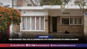 CARCARAÑÁ: TRES DETENIDOS TRAS DOS ALLANAMIENTOS POR NARCOMENUDEO EN BARRIO CHAUMET