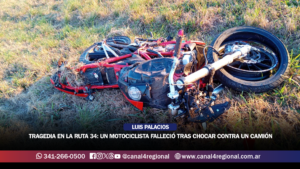 TRAGEDIA EN LA RUTA 34: UN MOTOCICLISTA FALLECIÓ TRAS CHOCAR CONTRA UN CAMIÓN