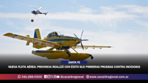 LA NUEVA FLOTA AÉREA DE SANTA FE REALIZÓ CON ÉXITO SUS PRIMERAS PRUEBAS CONTRA INCENDIOS SOBRE EL RÍO PARANÁ