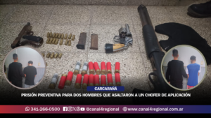 PRISIÓN PREVENTIVA PARA DOS HOMBRES QUE ASALTARON A UN CHOFER DE APLICACIÓN CON TRES ARMAS DE FUEGO EN CARCARAÑÁ
