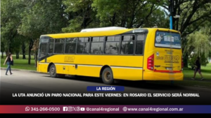 LA UTA ANUNCIÓ UN PARO NACIONAL DE COLECTIVOS PARA ESTE VIERNES: EN ROSARIO Y EL SUR SANTAFESINO EL SERVICIO SERÁ NORMAL
