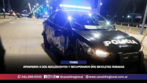 FUNES: TRAS UN OPERATIVO COORDINADO ENTRE MONITOREO Y LA POLICÍA, ATRAPARON A DOS ADOLESCENTES Y RECUPERARON DOS BICICLETAS ROBADAS