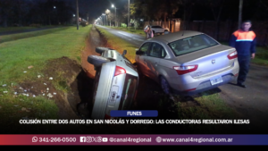 COLISIÓN ENTRE DOS AUTOS EN LA ESQUINA DE SAN NICOLÁS Y DORREGO: LAS CONDUCTORAS RESULTARON ILESAS