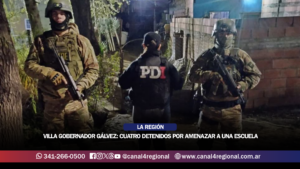 VILLA GOBERNADOR GÁLVEZ: CUATRO DETENIDOS POR AMENAZAR A UNA ESCUELA Y QUEMAR CON UNA MOLOTOV EL AUTO DE UNA DOCENTE