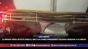SAN LORENZO: LA BRIGADA AÉREA DETECTÓ DESDE EL AIRE A UN CAMIÓN ATMOSFÉRICO VOLCANDO DESECHOS CLOACALES A UN ARROYO