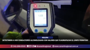 ROLDÁN: DETECTARON A DOS CONDUCTORES ALCOHOLIZADOS CON VALORES QUE LLEGARON A CUADRUPLICAR EL LÍMITE PERMITIDO