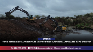 OBRAS DE PREVENCIÓN ANTE EL NIÑO: EL MINISTRO ENRICO SUPERVISÓ LA LIMPIEZA DEL CANAL IBARLUCEA
