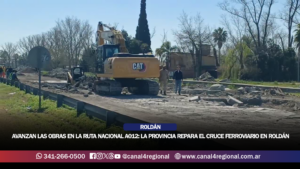 AVANZAN LAS OBRAS EN LA RUTA NACIONAL A012: LA PROVINCIA REPARA EL CRUCE FERROVIARIO EN ROLDÁN