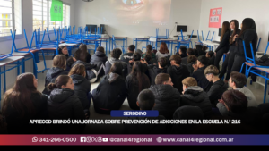 SERODINO: APRECOD BRINDÓ UNA JORNADA SOBRE PREVENCIÓN DE ADICCIONES EN LA ESCUELA N.º 216